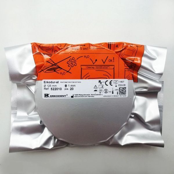 Пластины для элайнеров ERKODUR 1мм "AL" круглая (125 mm) 20 шт 522010 Erkodur-al, 1,0 mm, &Oslash; 125 mm фото
