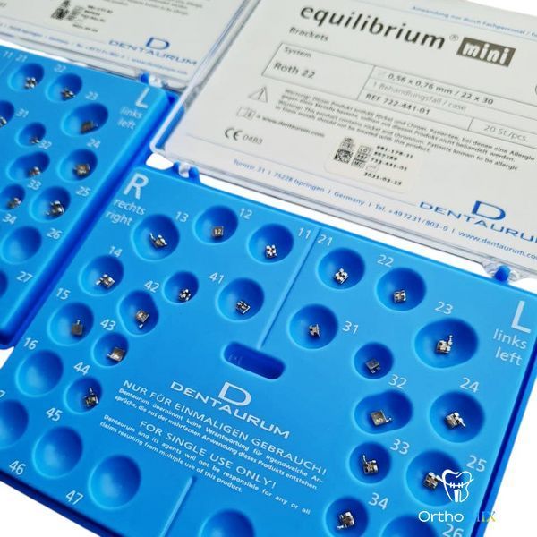 Брекети металеві Dentaurum Equilibrium Mini (3,4,5 w/h Roth 022) Equilibrium Mini фото
