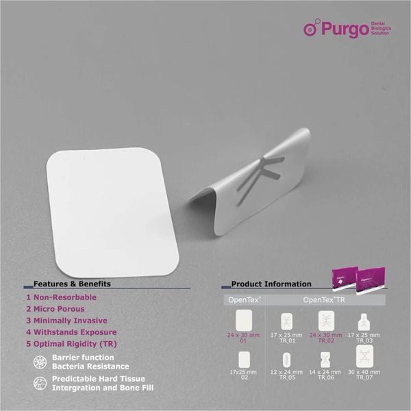 Мембрана PTFE 17*25 mm з титановою рамкою Purgo OpenTex TR  OpenTex TR_P01 фото