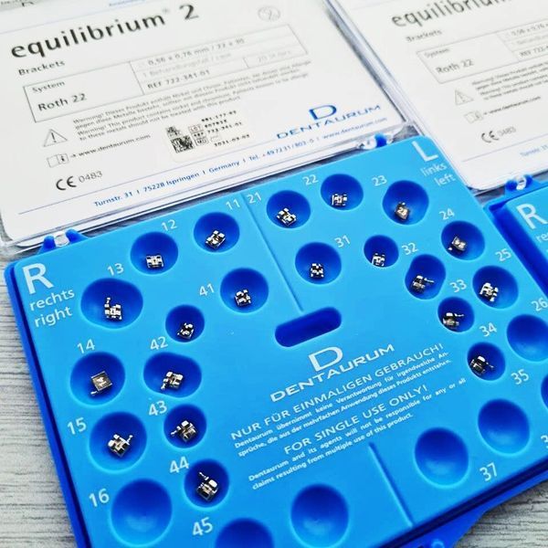 Брекеты металлические Dentaurum Equilibrium 2 (3,4,5 w/h Roth 022) Equilibrium 2 фото