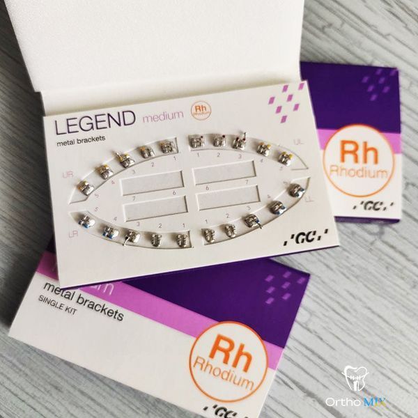 Брекеты GC Legend MEDIUM Rodium (3,4,5 w/h Roth 022) GC Legend MEDIUM Rodium фото